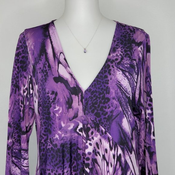 Attitudes by Renee' Purple Dopamine Irregular Hemline Tunic Top Size XS - Picture 2 of 14